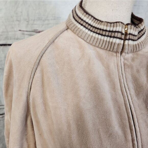 St. John Sport Track Style Velour Jacket Size Medium - Picture 4 of 8